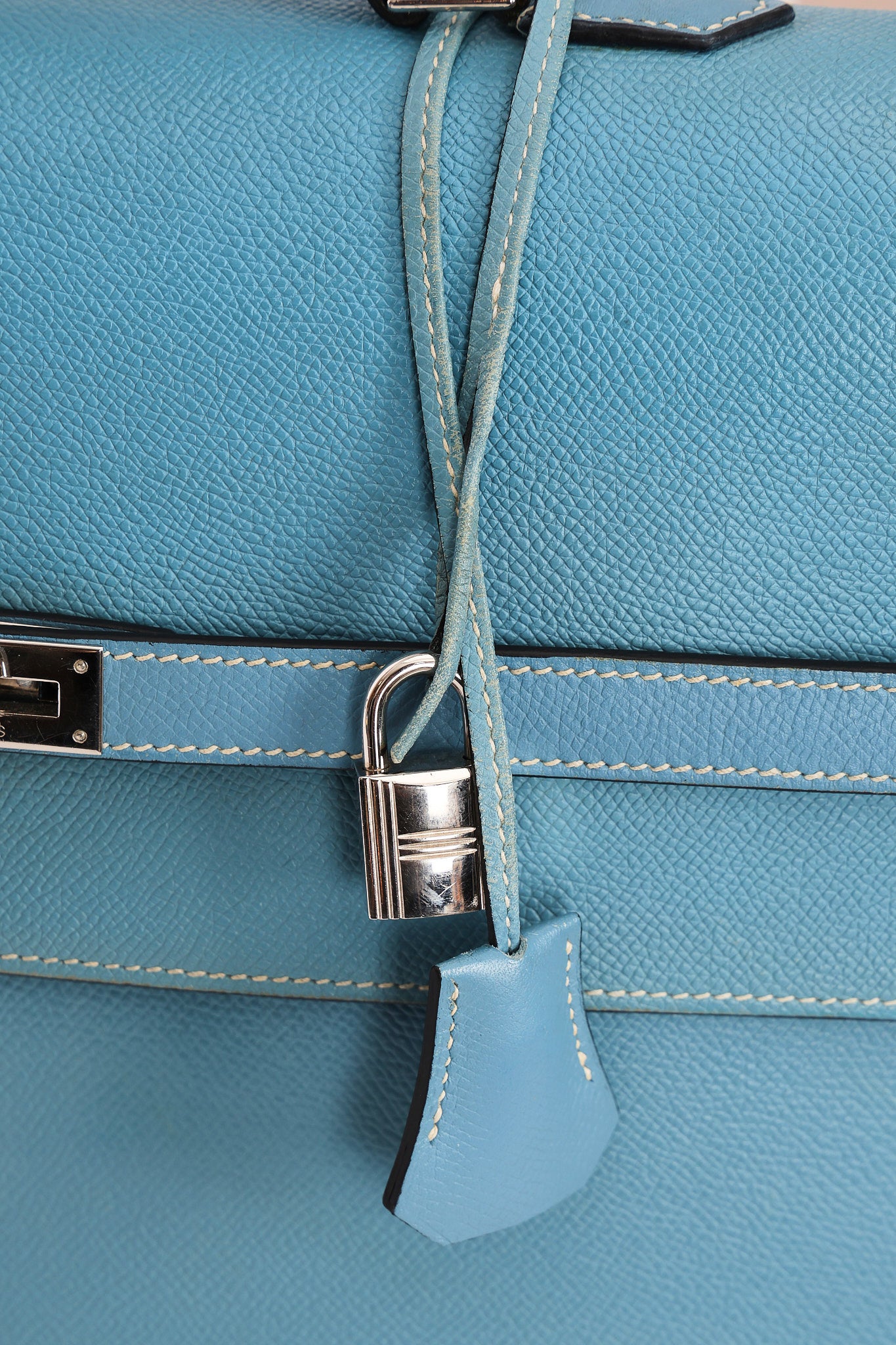 Hermès Kelly Depeche Briefcase Blue Jean Epsom PHW