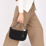 Chanel Chocolate Bar Pochette Black Nylon and Lambskin 2003 DSHW