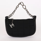 Chanel Chocolate Bar Pochette Black Nylon and Lambskin 2003 DSHW