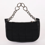 Chanel Chocolate Bar Pochette Black Nylon and Lambskin 2003 DSHW