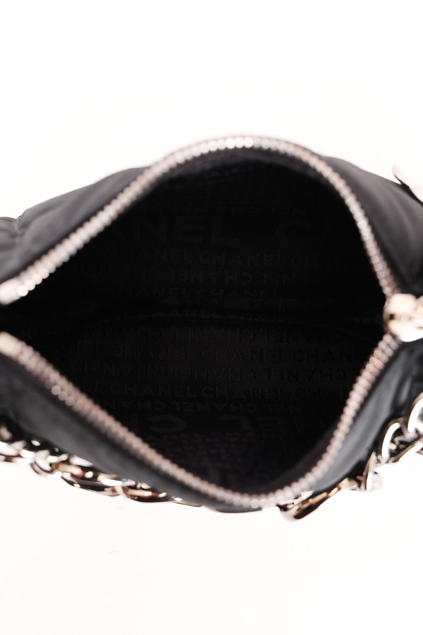 Chanel Chocolate Bar Pochette Black Nylon and Lambskin 2003 DSHW