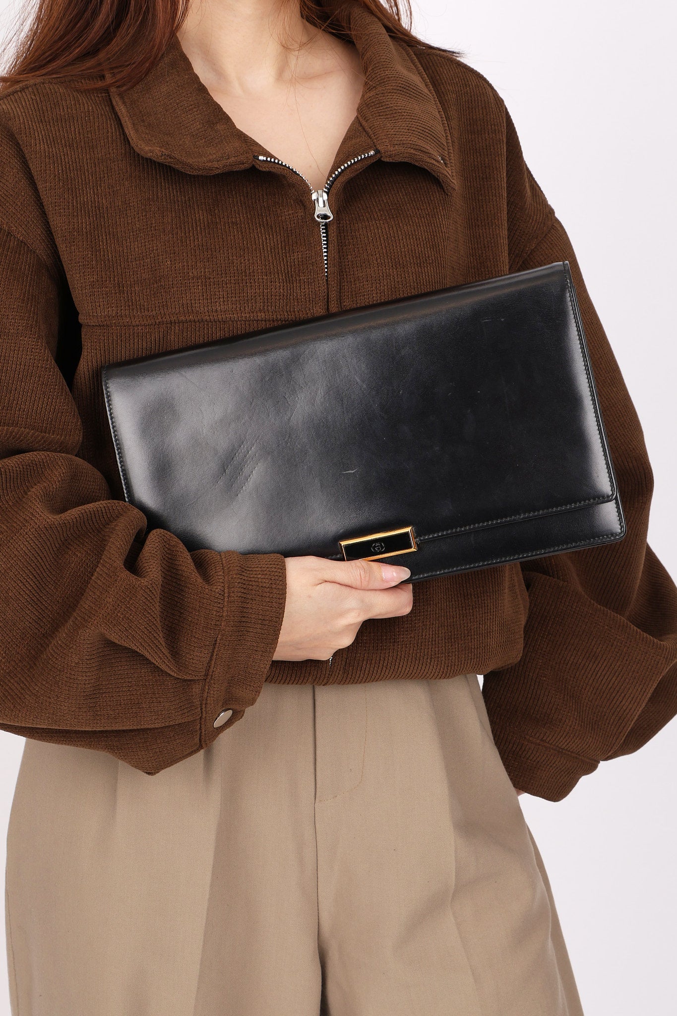 Gucci Clutch with Strap Black Boxcalf