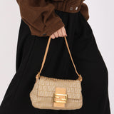 Fendi Zucchino Mini Baguette Bag GHW