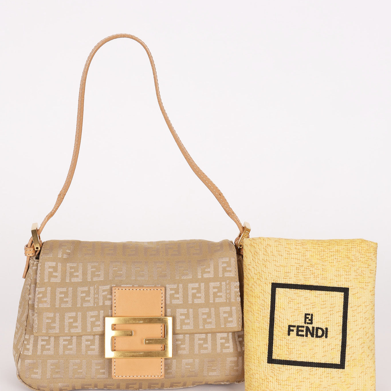 Fendi Zucchino Mini Baguette Bag GHW