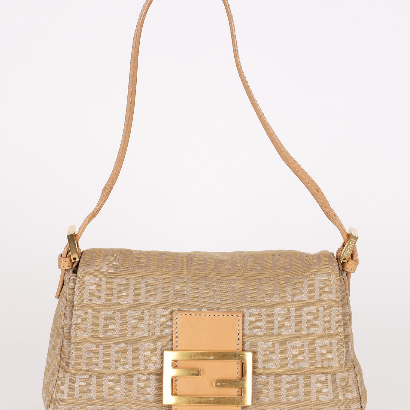 Fendi Zucchino Mini Baguette Bag GHW
