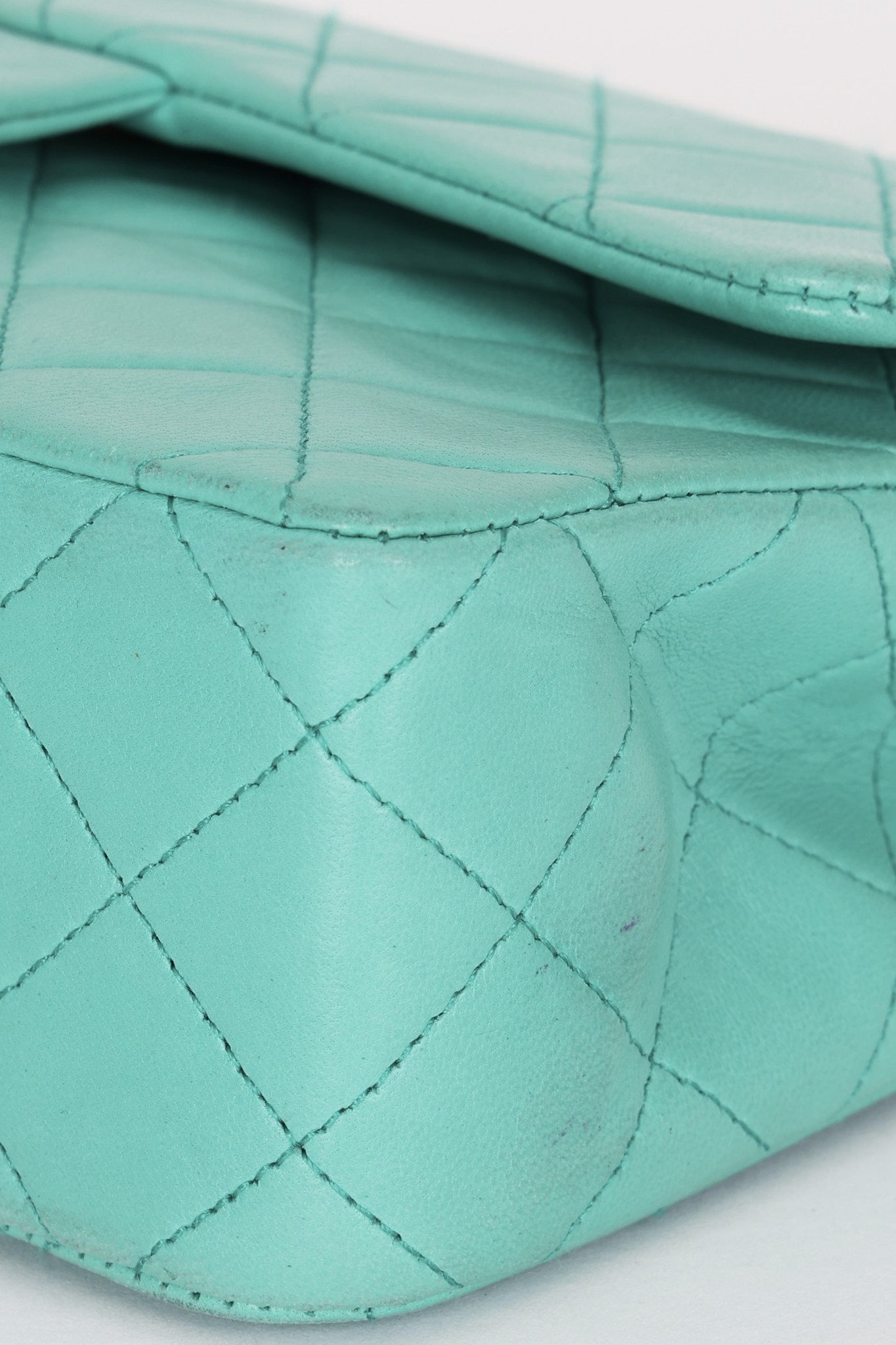 Chanel Small Classic Double Flap Turquoise Lambskin 24K GP