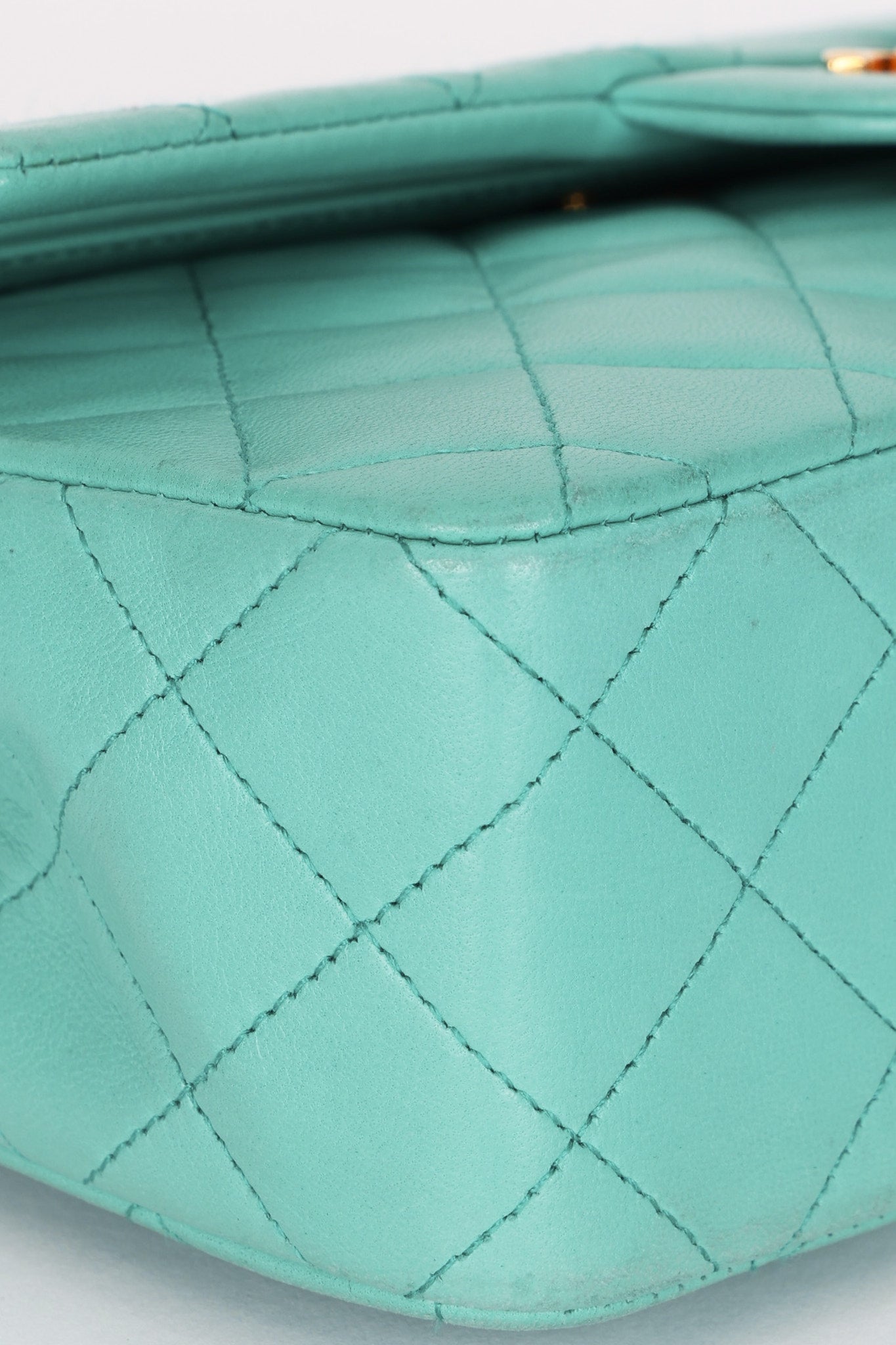 Chanel Small Classic Double Flap Turquoise Lambskin 24K GP