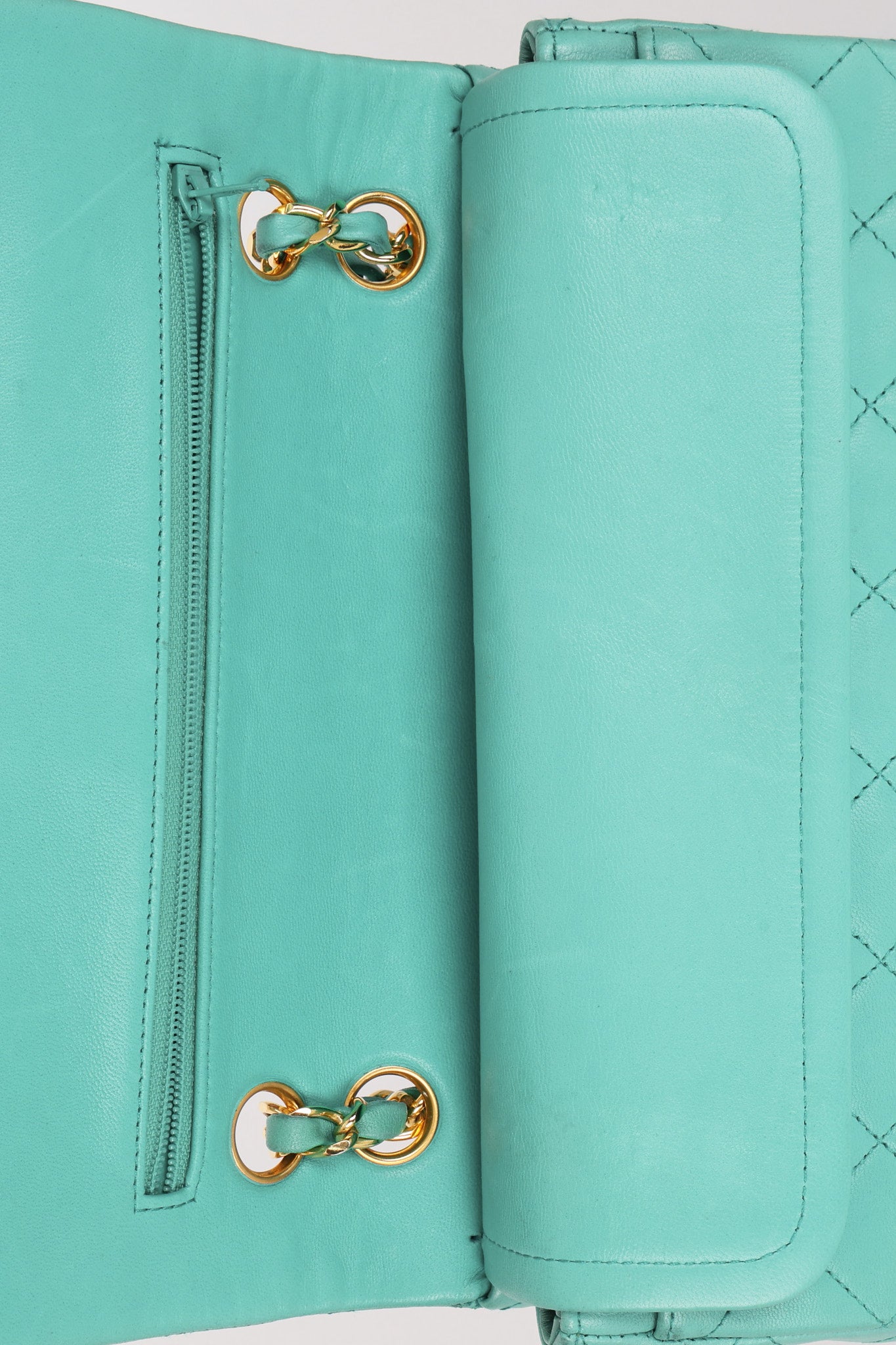 Chanel Small Classic Double Flap Turquoise Lambskin 24K GP