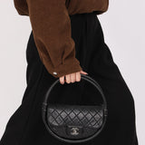 Ultra-Rare Chanel Mini Hula Hoop Bag Black Lambskin 2013 SHW