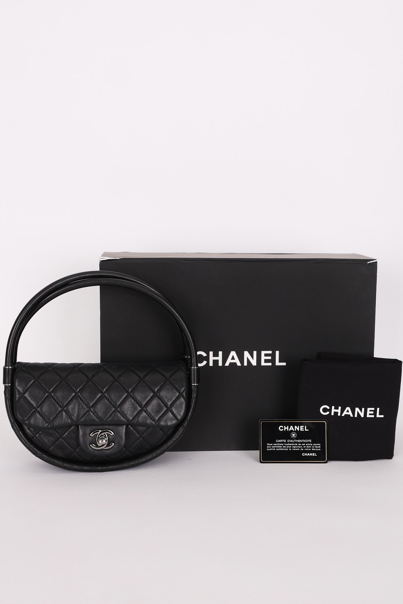 Chanel Small Hula Hoop Bag Black Lambskin SHW