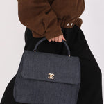 Chanel Kelly Top Handle Bag Denim 24K GP