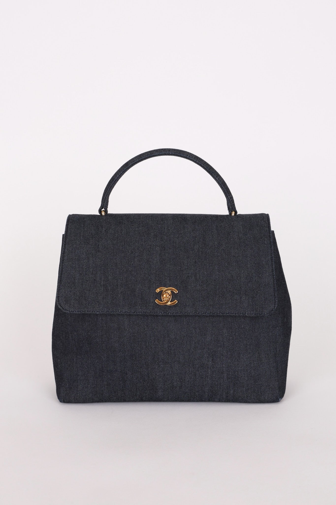 Chanel Kelly Top Handle Bag Denim 24K GP