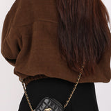 Chanel Diamond Mini Bag Black Caviar AGHW