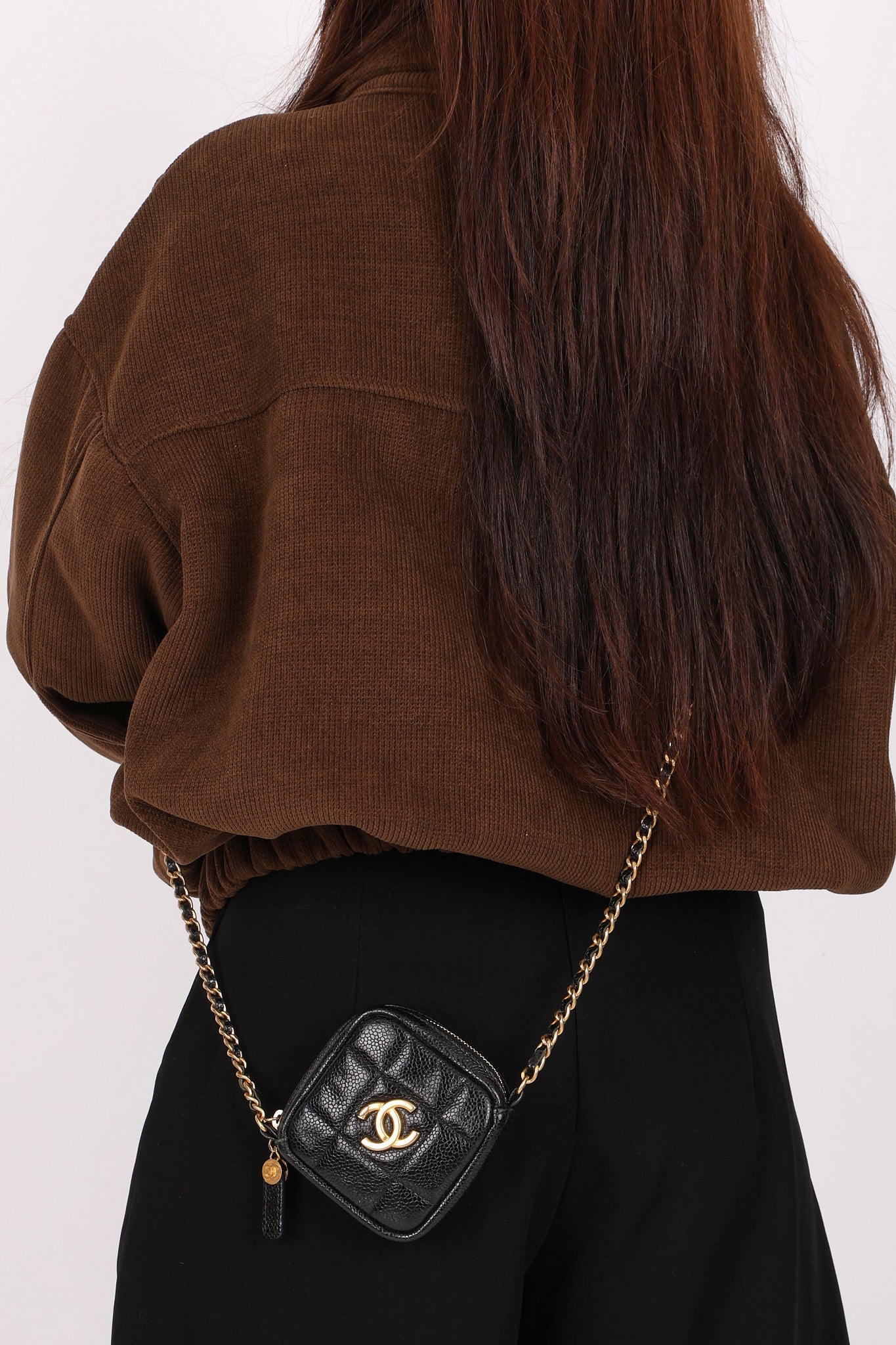 Chanel Diamond Mini Bag Black Caviar AGHW