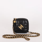 Chanel Diamond Mini Bag Black Caviar AGHW