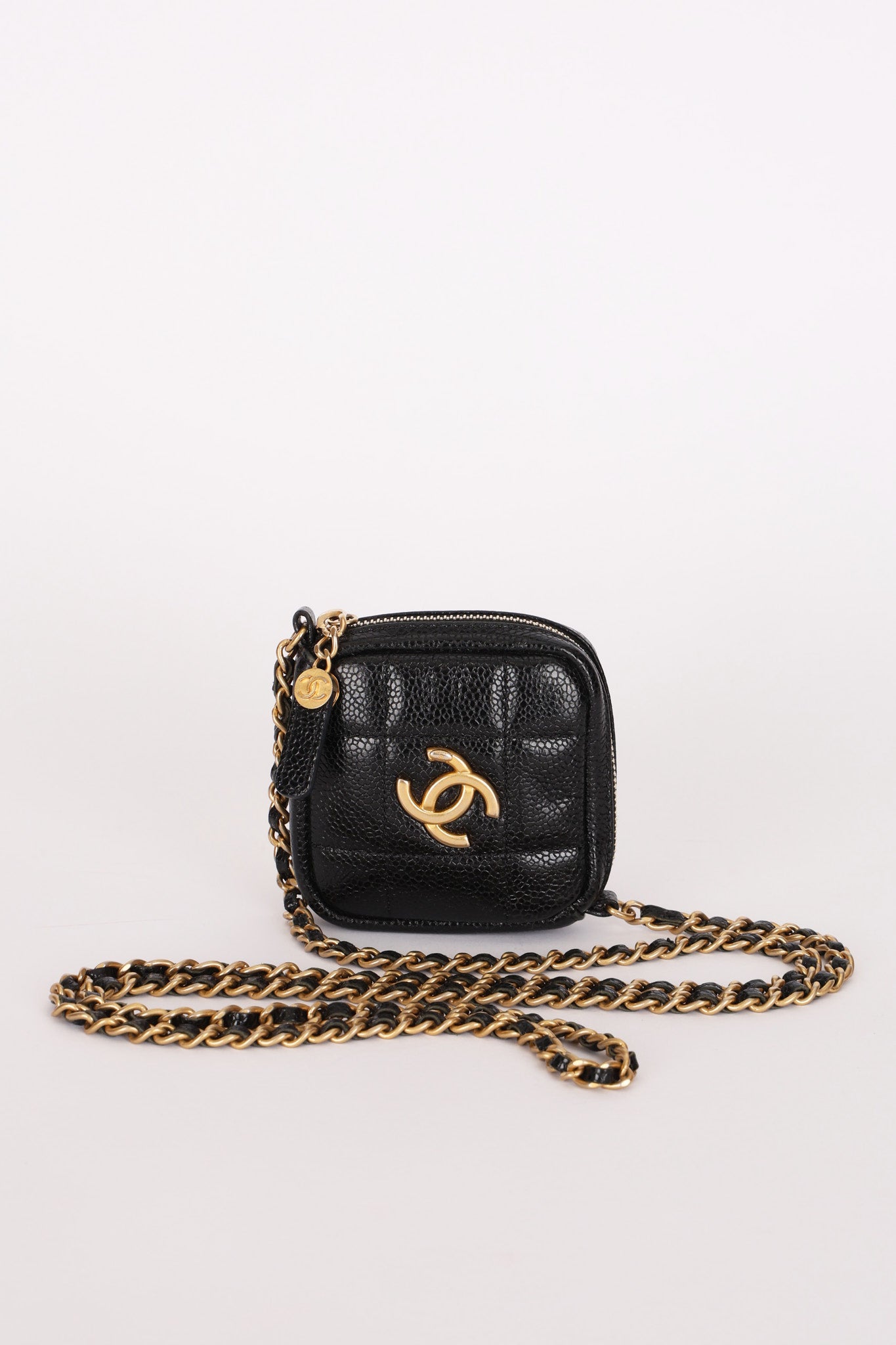 Chanel Diamond Mini Bag Black Caviar AGHW