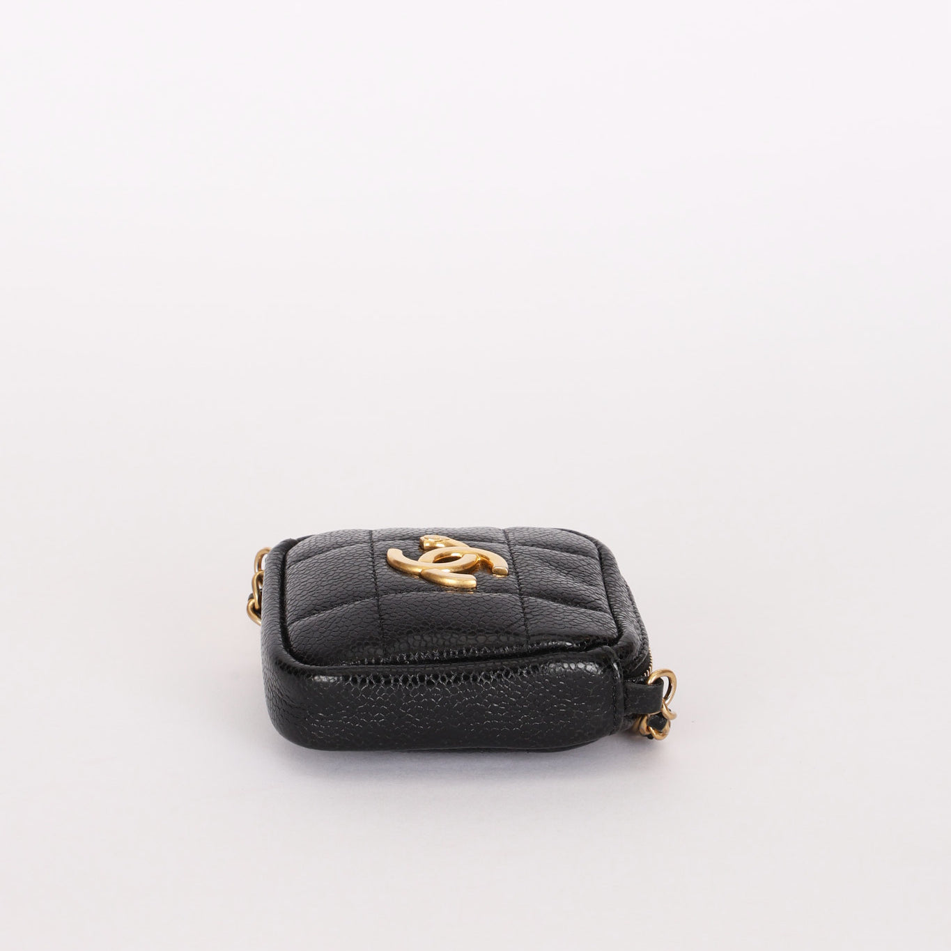 Chanel Diamond Mini Bag Black Caviar AGHW