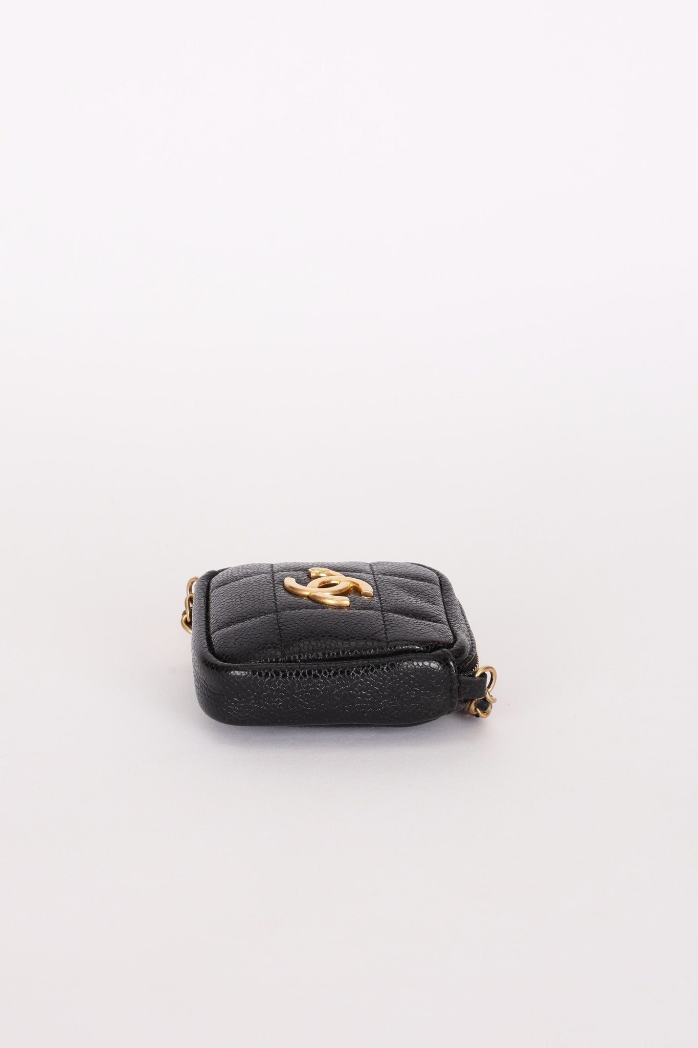 Chanel Diamond Mini Bag Black Caviar AGHW