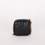 Chanel Diamond Mini Bag Black Caviar AGHW