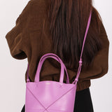 Loewe Mini Puzzle Fold Tote Purple Smooth Calfskin