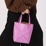 Loewe Mini Puzzle Fold Tote Purple Smooth Calfskin