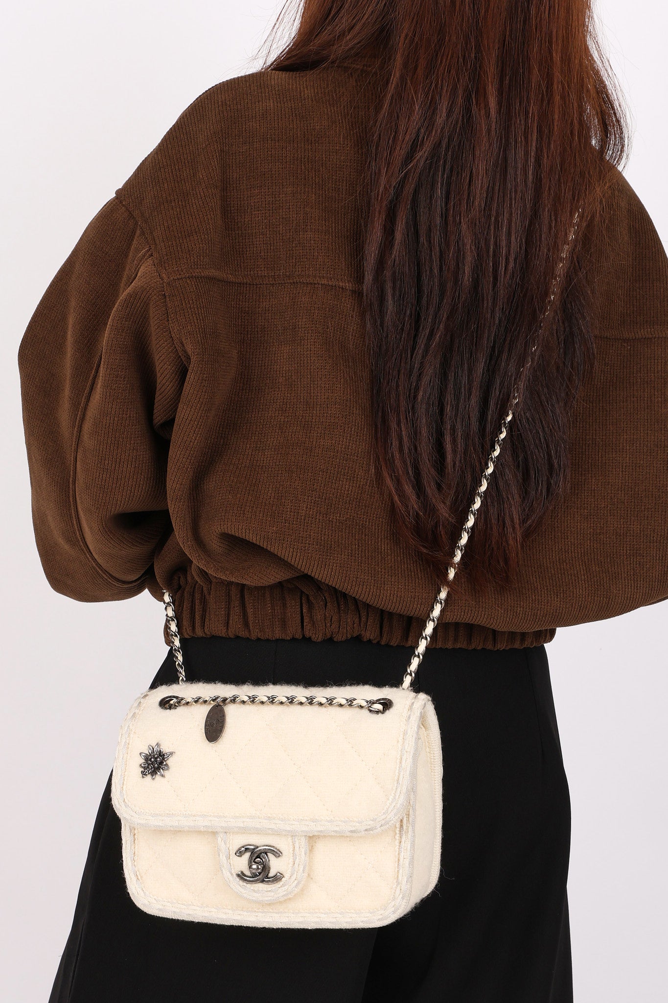 Chanel Paris-Salzburg Single Flap Ivory Wool RHW