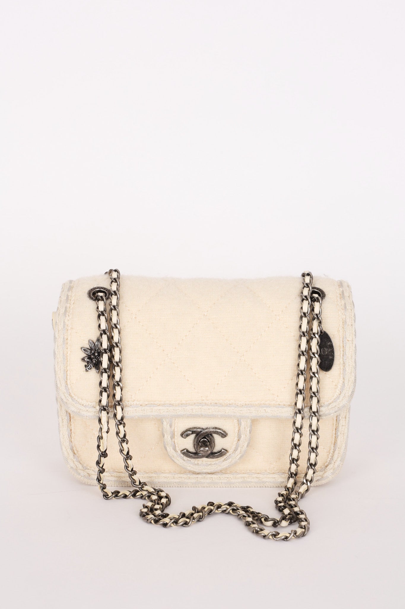 Chanel Paris-Salzburg Single Flap Ivory Wool RHW