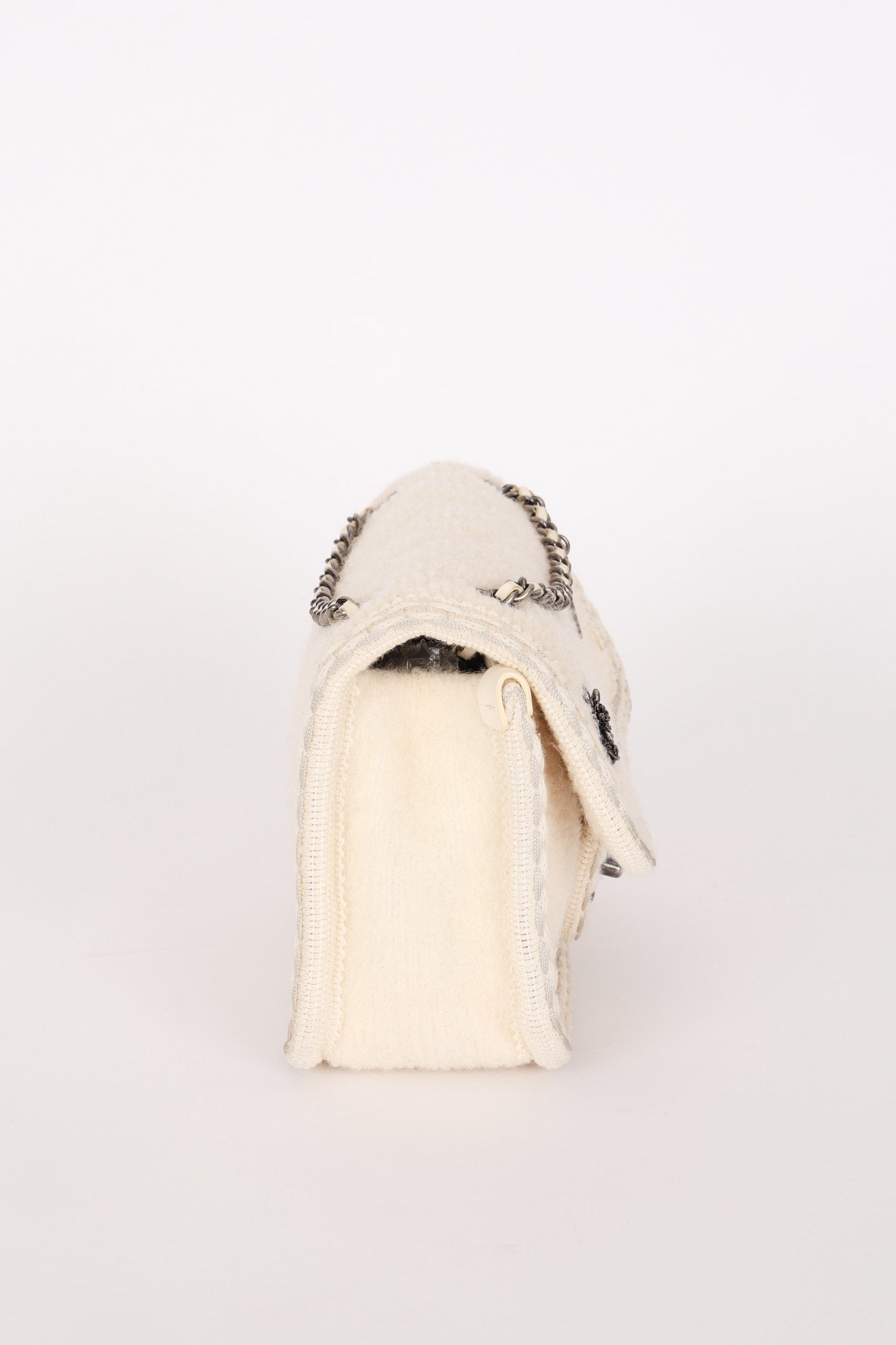 Chanel Paris-Salzburg Single Flap Ivory Wool RHW