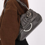 Dior Small Demi Lune Shoulder Bag Dark Gray