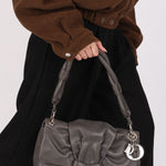 Dior Small Demi Lune Shoulder Bag Dark Gray