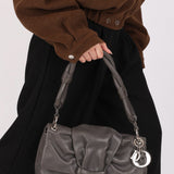 Dior Small Demi Lune Shoulder Bag Dark Gray