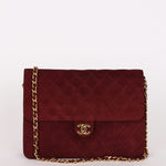 Chanel Push Pin Single Flap Bordeaux Suede GHW