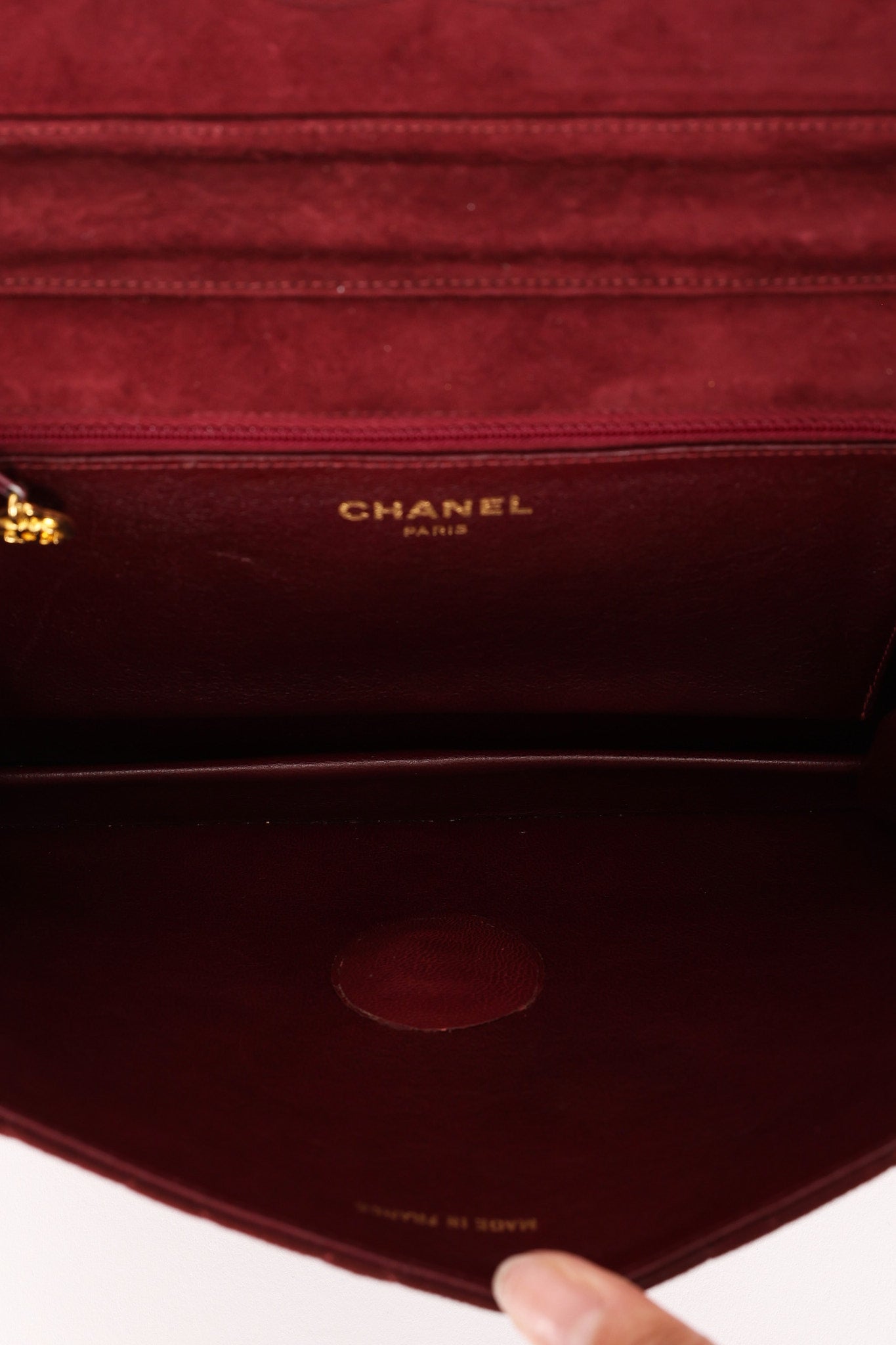 Chanel Push Pin Single Flap Bordeaux Suede GHW