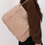 Chanel Large Hamptons Tote Taupe Nubuck SHW