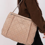 Chanel Large Hamptons Tote Taupe Nubuck SHW
