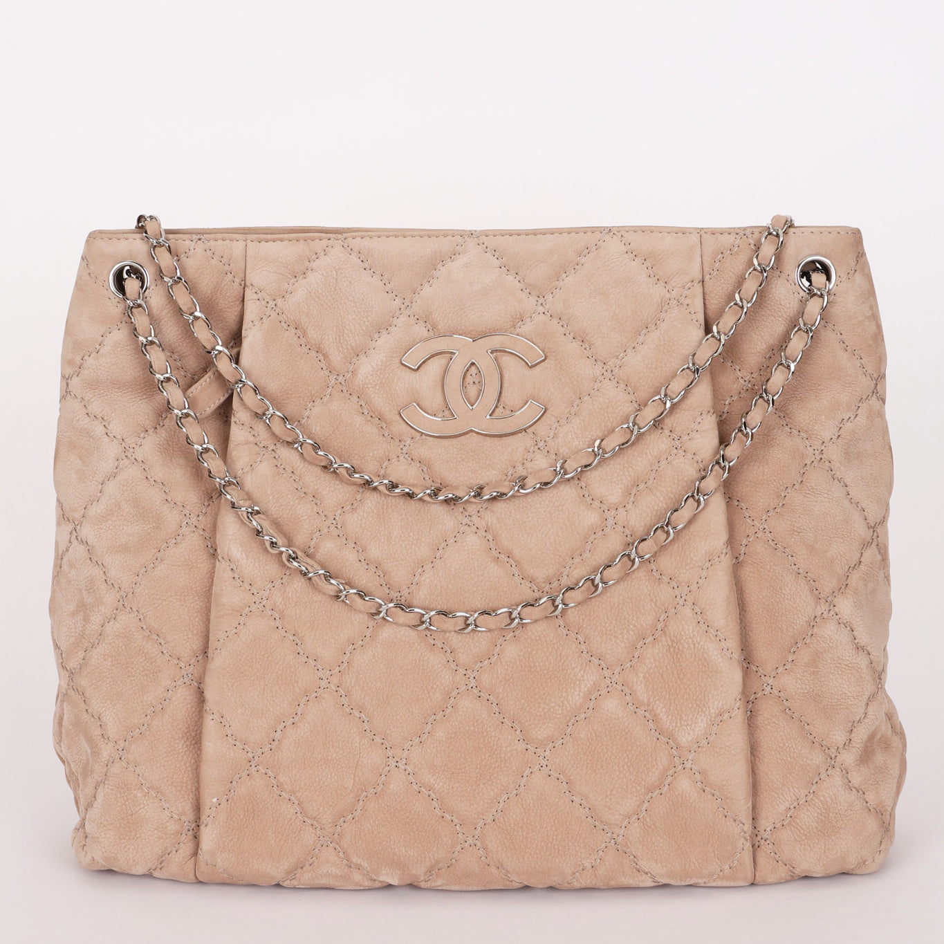 Chanel Large Hamptons Tote Taupe Nubuck SHW