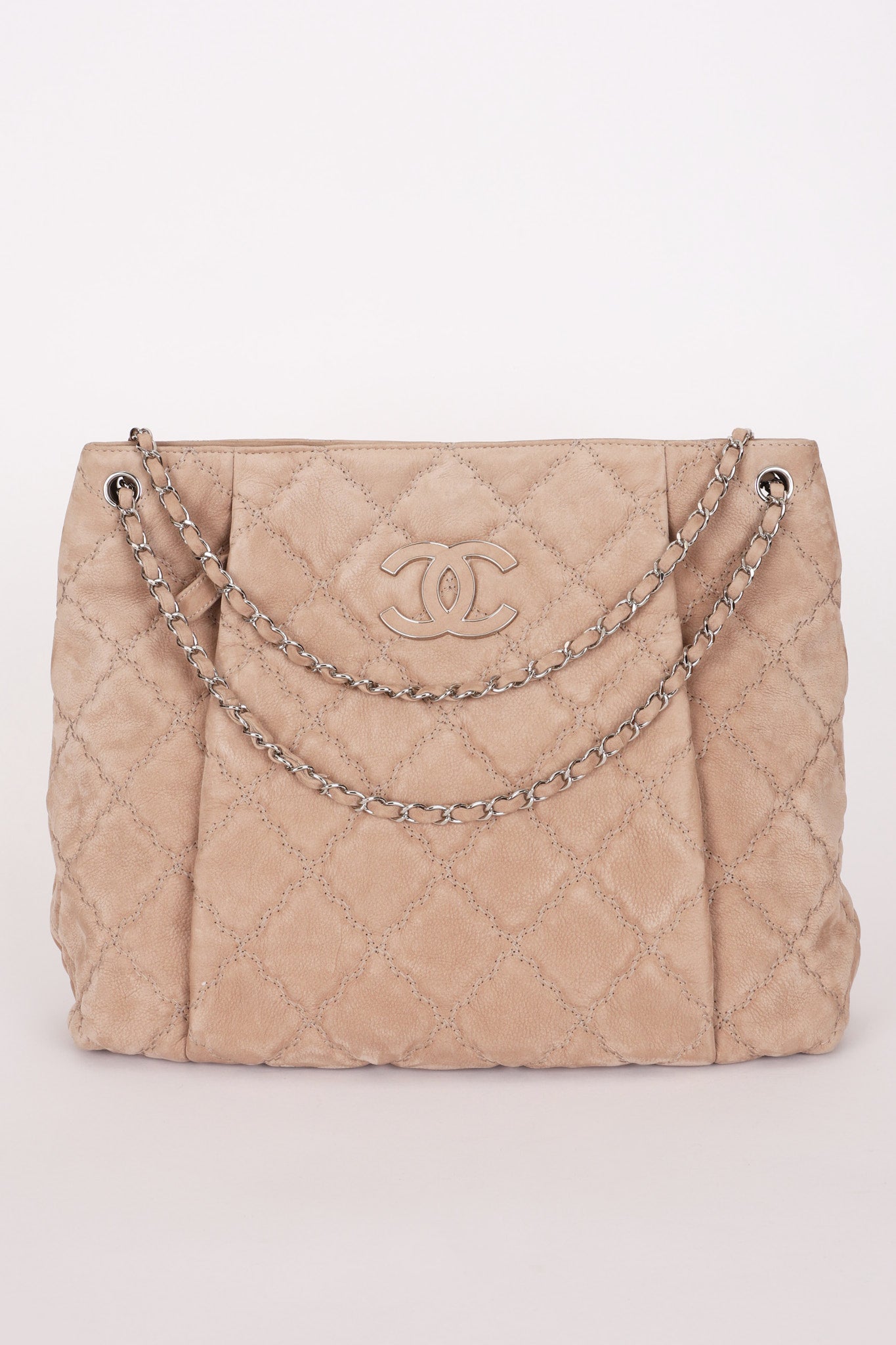 Chanel Large Hamptons Tote Taupe Nubuck SHW