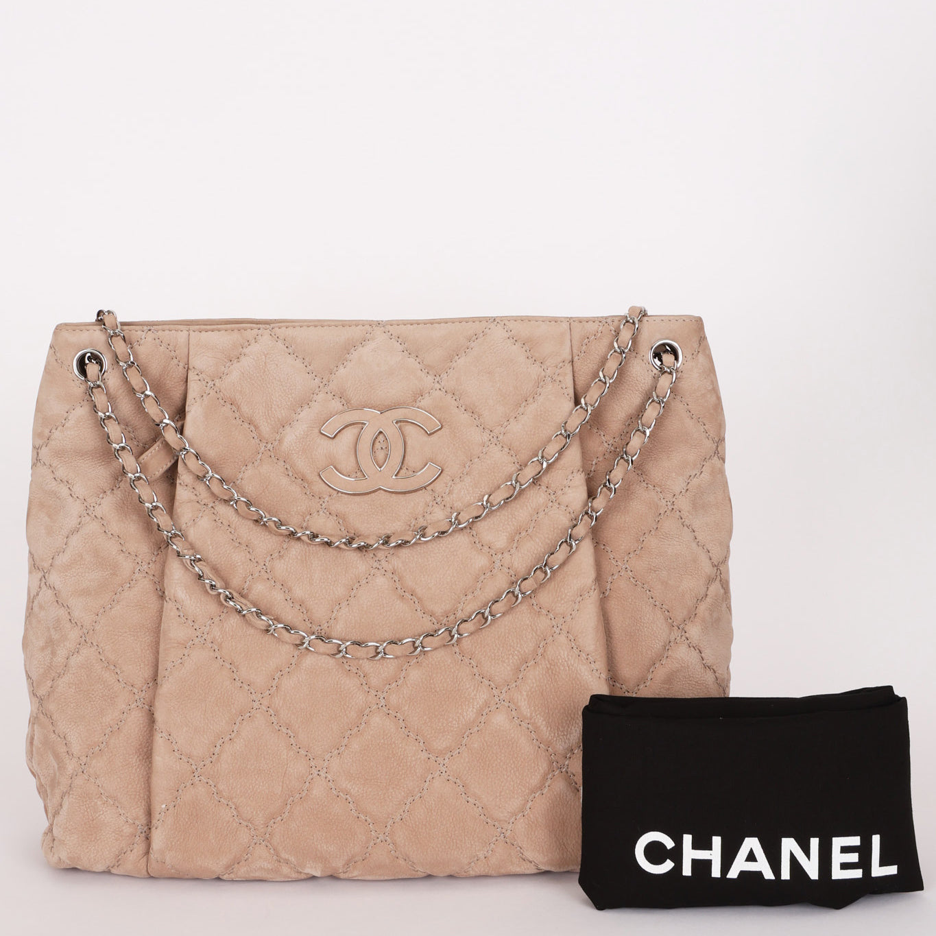 Chanel Large Hamptons Tote Taupe Nubuck SHW