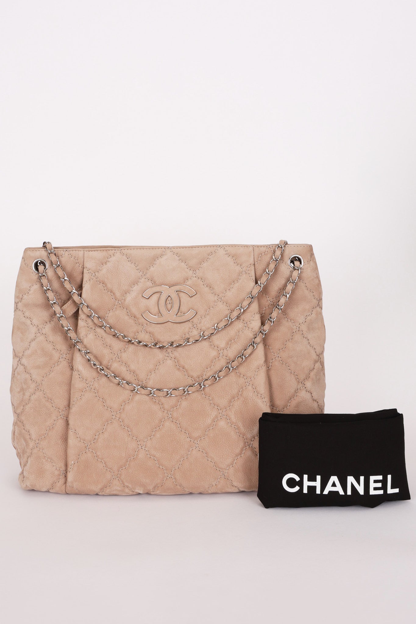 Chanel Large Hamptons Tote Taupe Nubuck SHW