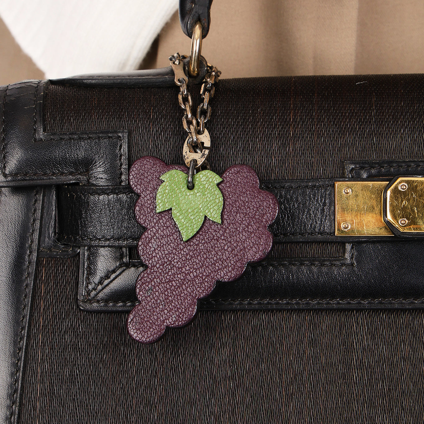 Hermès Leather Grape Charm