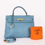 Hermès Kelly 28 Bleu Jean Swift GHW
