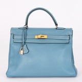 Hermès Kelly 28 Bleu Jean Swift GHW