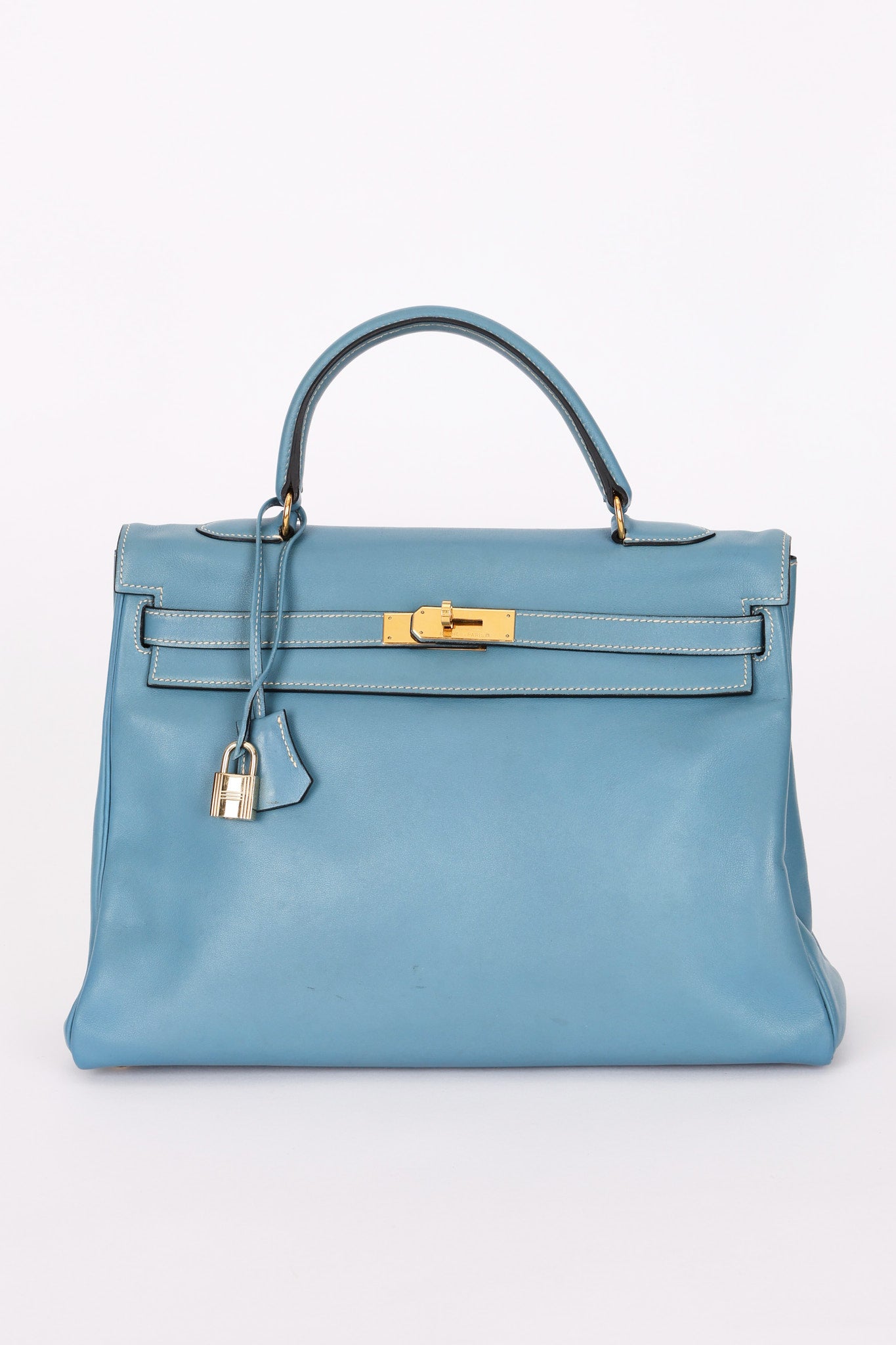 Hermès Kelly 28 Bleu Jean Swift GHW