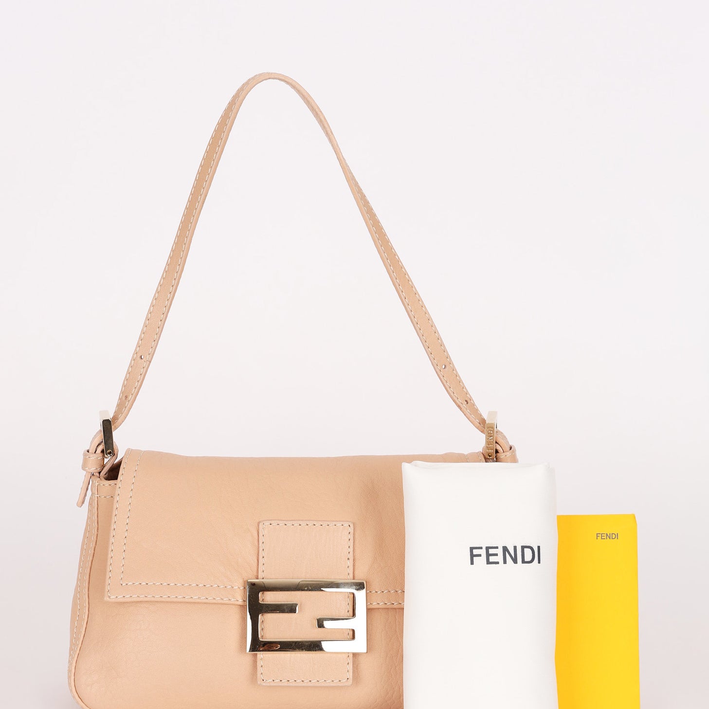 Fendi Mini Mamma Baguette Light Pink Calfskin