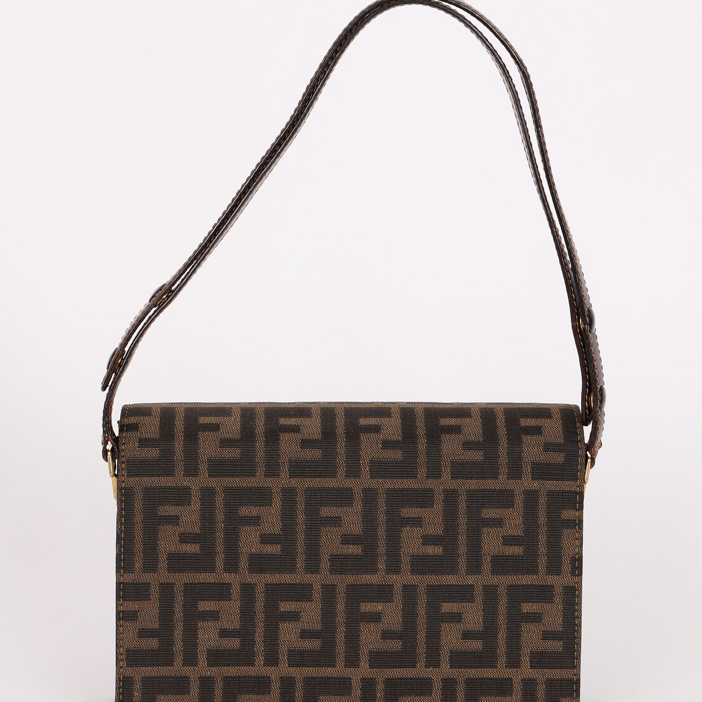 Fendi Zucca Buckle Shoulder Bag