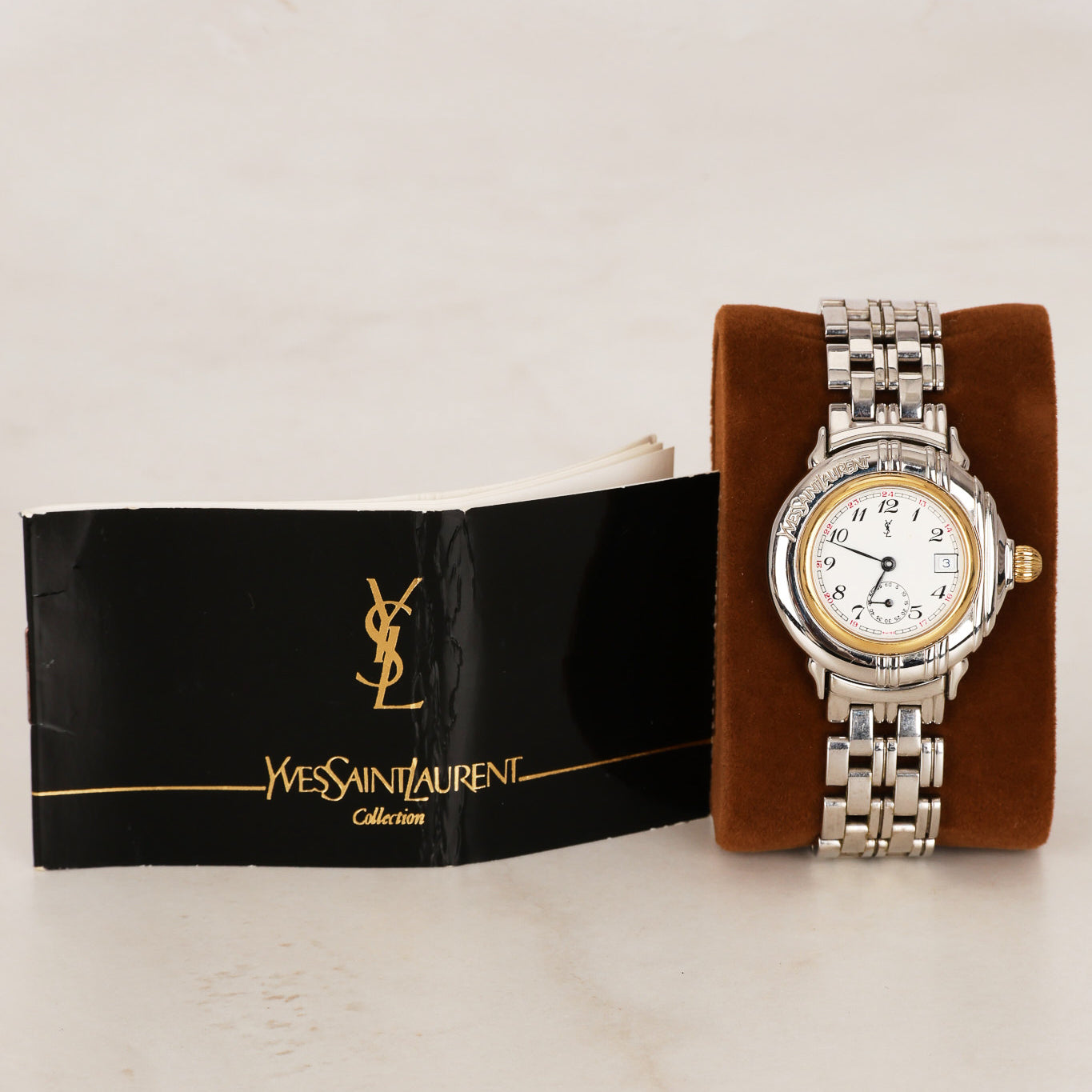 Saint Laurent Stainless Steel Circle Watch