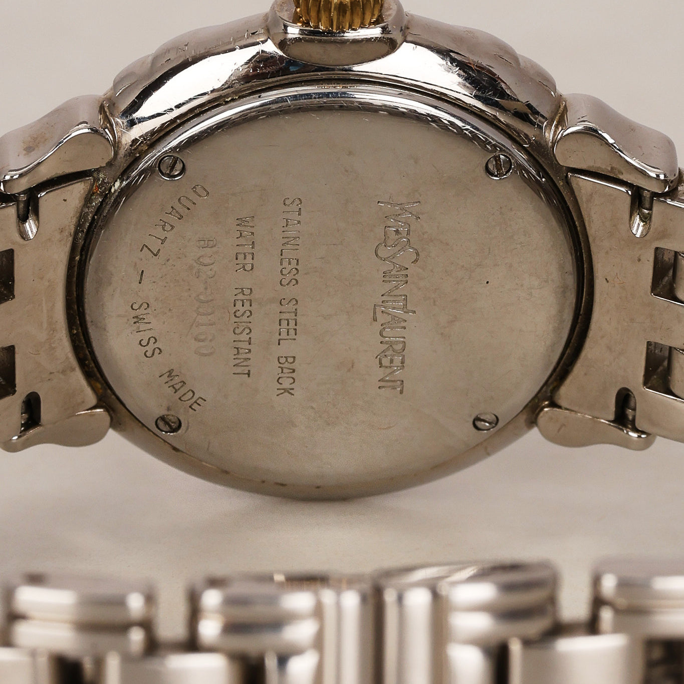 Saint Laurent Stainless Steel Circle Watch