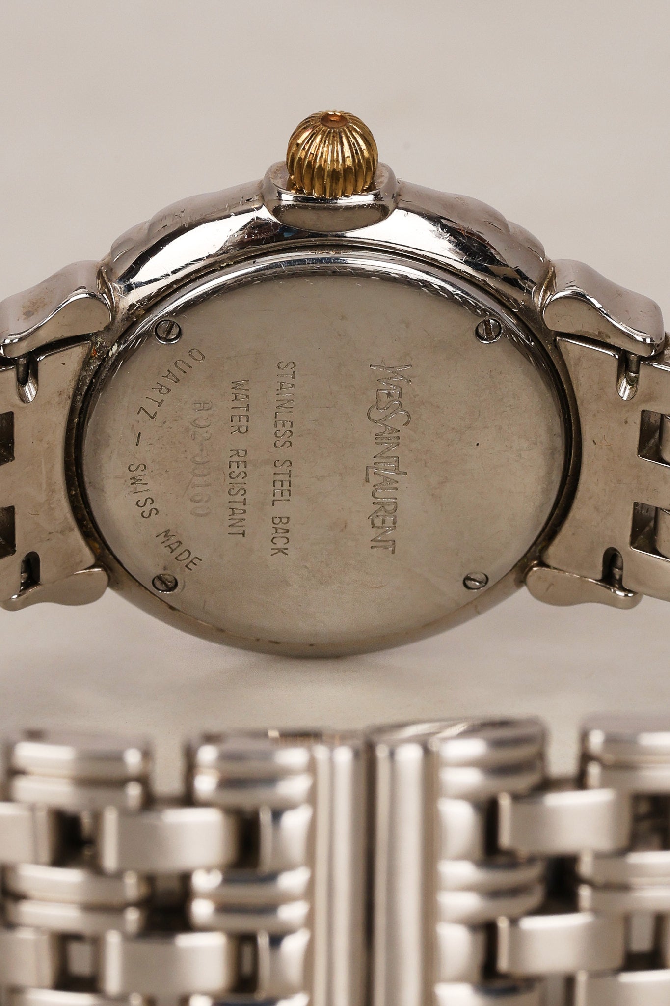 Saint Laurent Stainless Steel Circle Watch