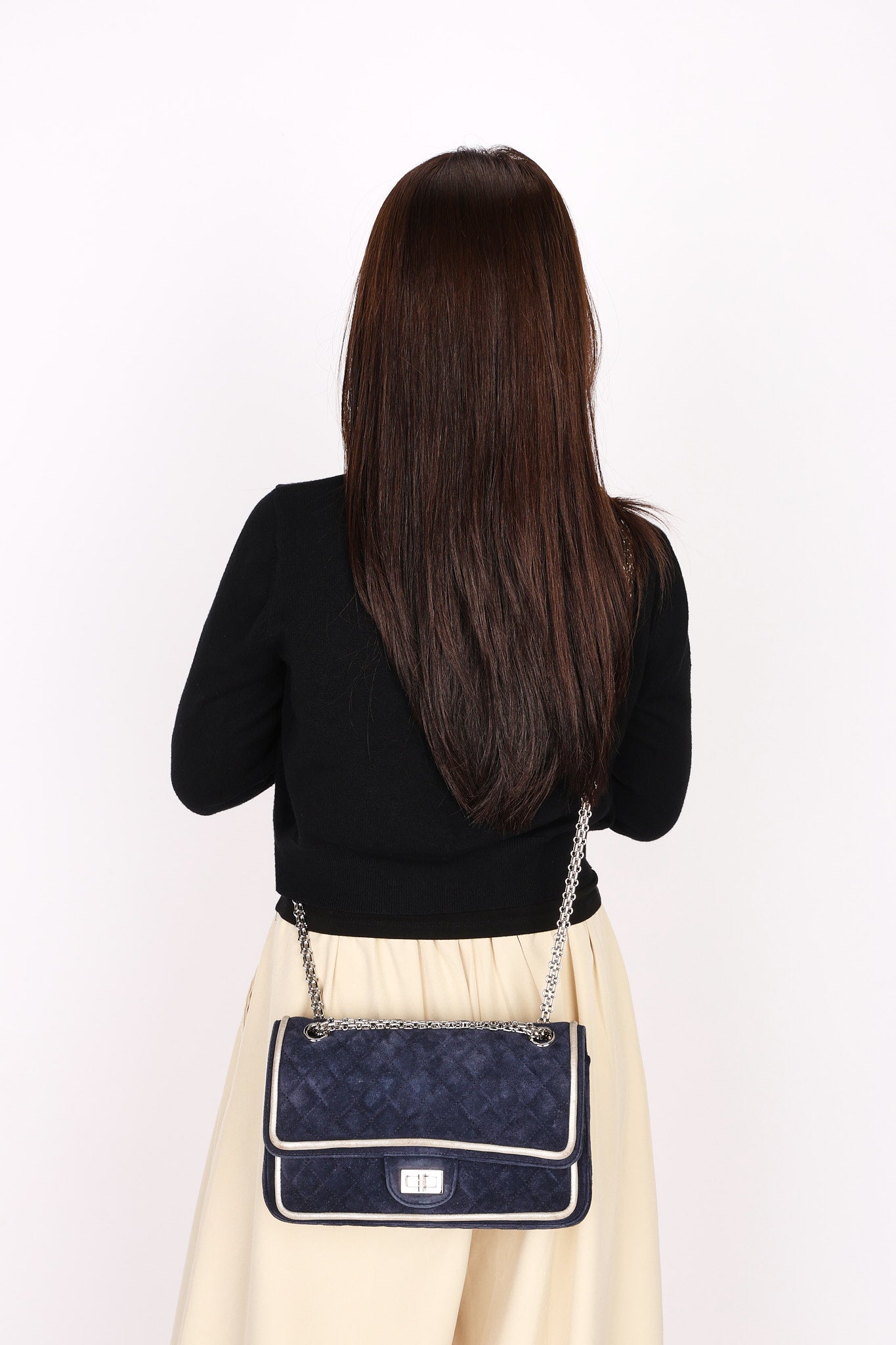 Chanel 2.55 Reissue Double Flap Navy Suede 2016 SHW