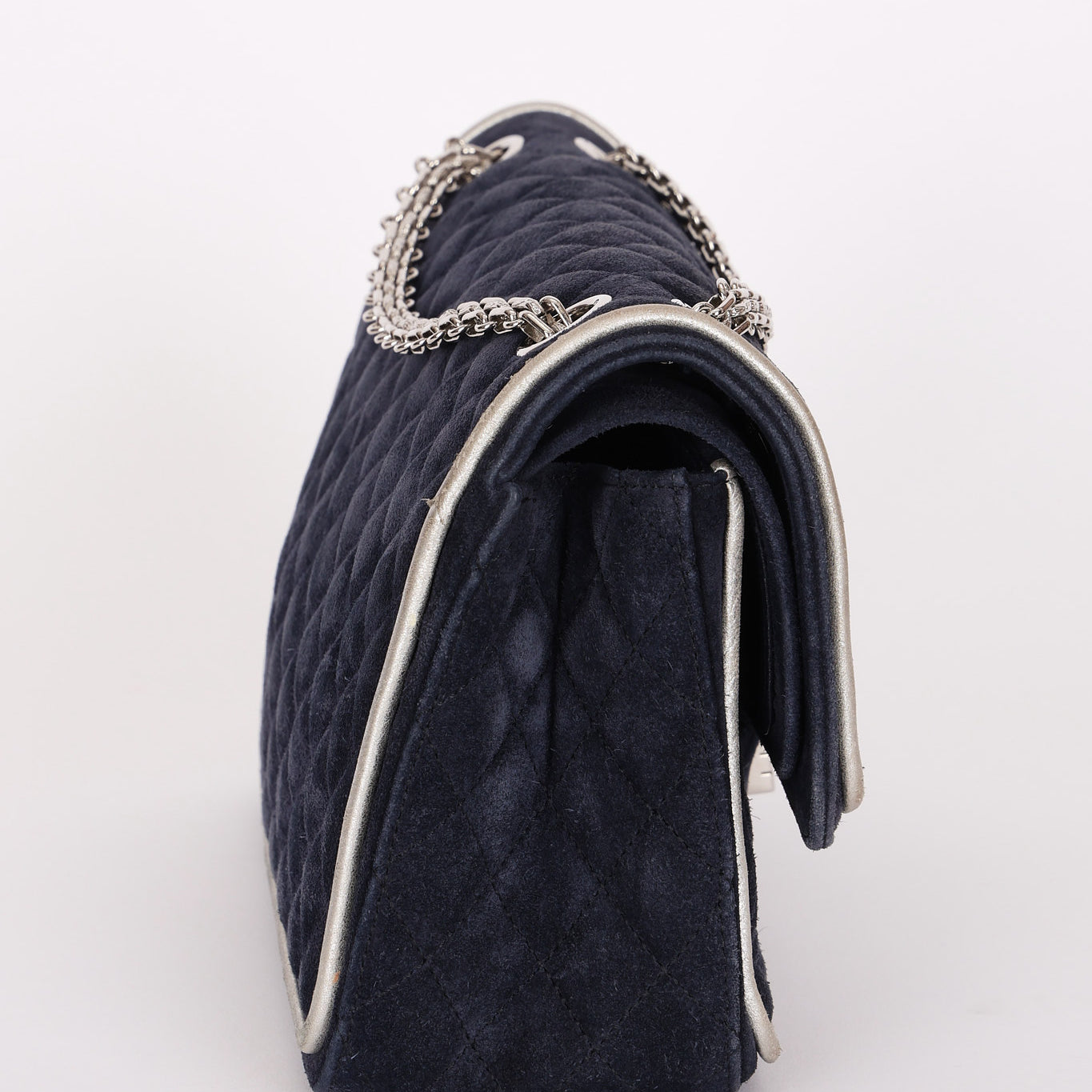 Chanel 2.55 Reissue Double Flap Navy Suede SHW